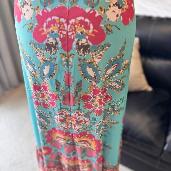 Flying Tomato High Low Wrap Skirt in Blue and Pink Large - Picture 2 of 6